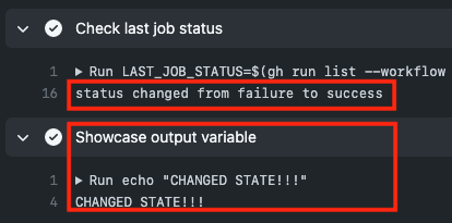 Successful step execution